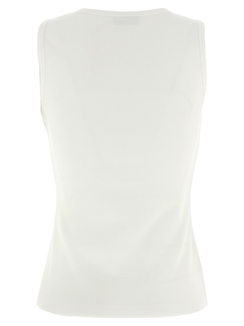 Magda Butrym Sleeveless Ribbed Cotton Top With Tone-On-Tone Detail