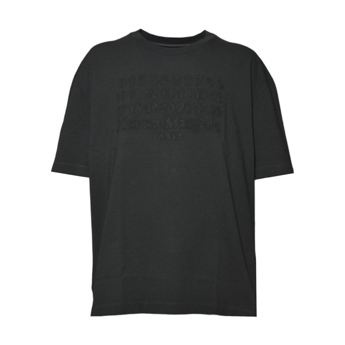 Maison Margiela Charcoal Cotton T-Shirt With Embossed Logo