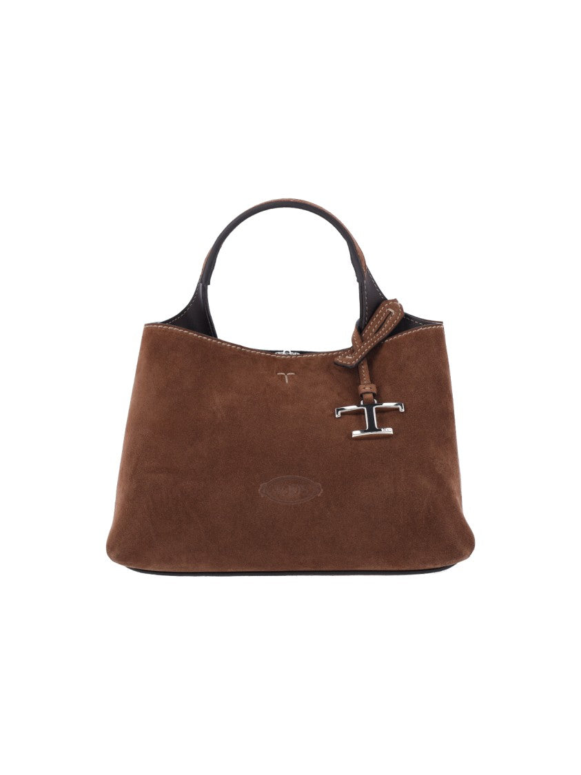Tod's Brown Suede Top Handle Shoulder Bag