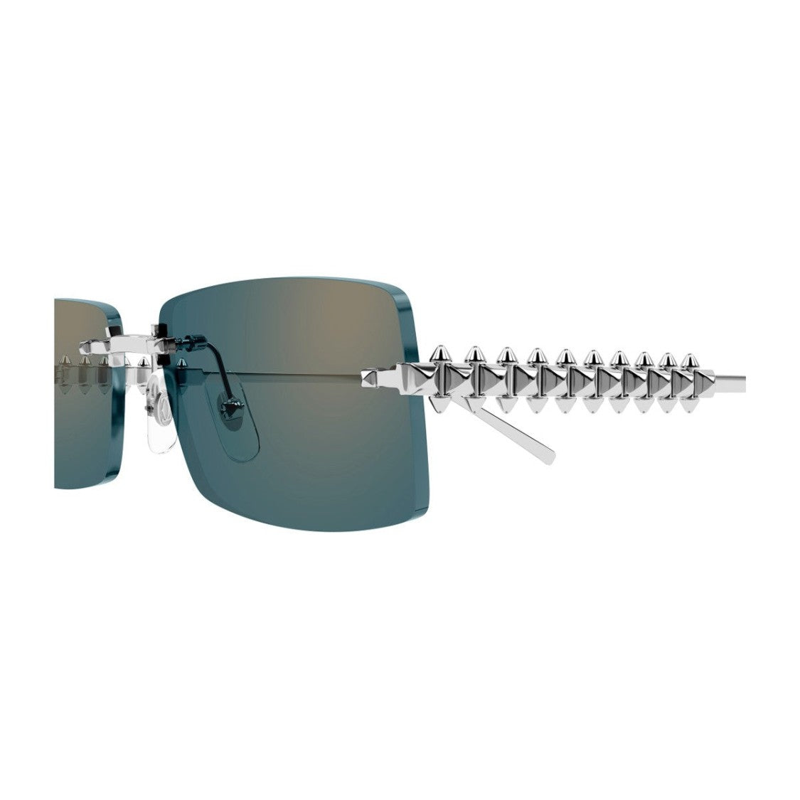 Cartier Silver Ct0604s Clash De Cartier Metal Rectangular Sunglasses