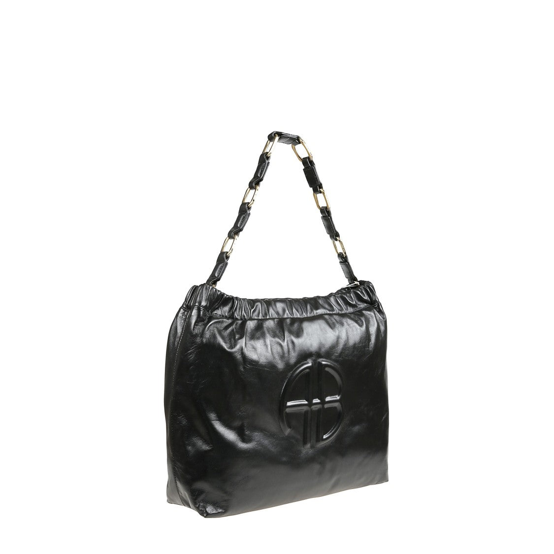 Anine Bing Lambskin Shoulder Bag With Interlaced Gold-Tone Hardware