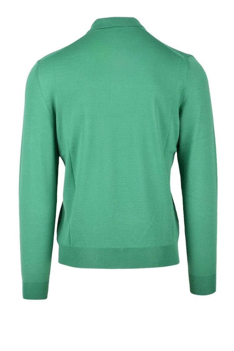 Drumohr Merino Wool Knit Polo - Green