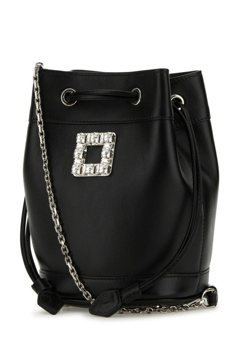 Roger Vivier Bucket Bag With Square Embellishment And Detachable Chain Strap