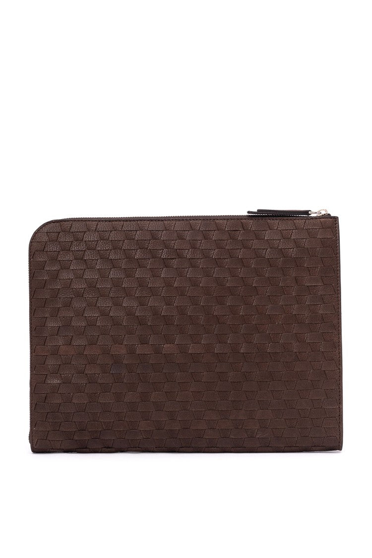 Orciani Woven Leather Document Pouch