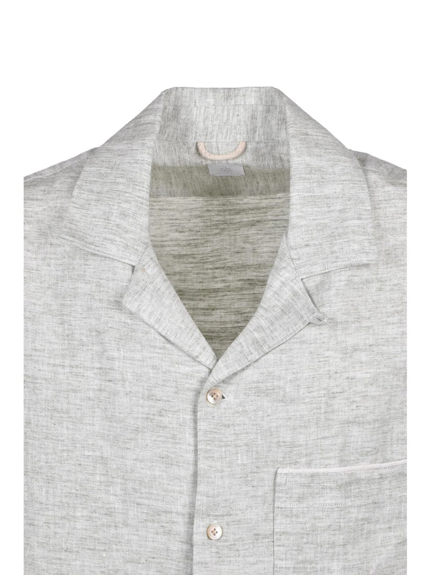 Eleventy Sage Green Linen Viscose Men Shirt