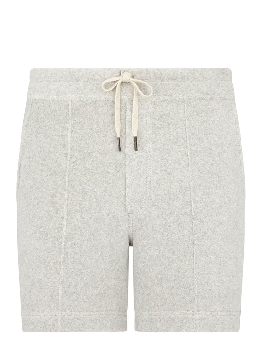 Tom Ford Light Grey Towelling-Effect Shorts With Drawstring Waist