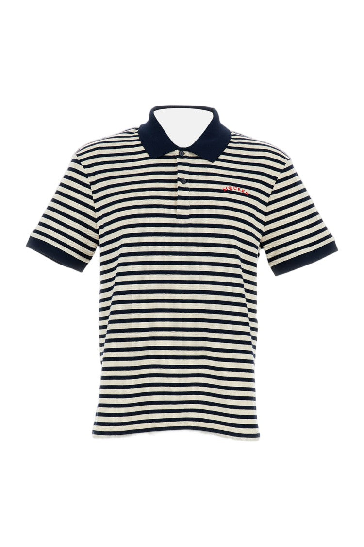 Alexander Mcqueen Breton-Stripe Polo Shirt With Contrasting Details