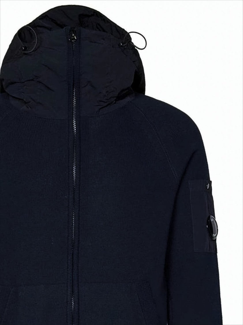 C.P. Company Full-Zip Jacket With Textured Fabric And Lens Detail