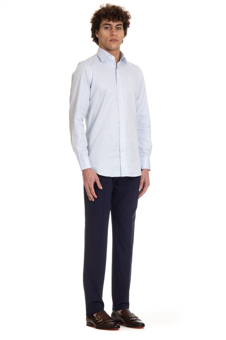 Finamore Textured Cotton Tailored Shirt Milano Line