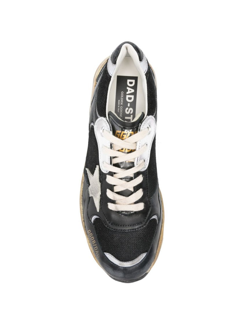 Golden Goose Distressed Mesh Leather Panel Sneakers