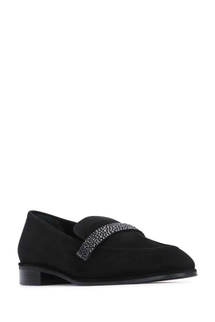 Stuart Weitzman Rounded Toe Loafers With Sparkling Embellishment