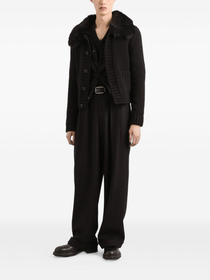 Dolce & Gabbana High-Waisted Wool Trousers With Tailored Fit