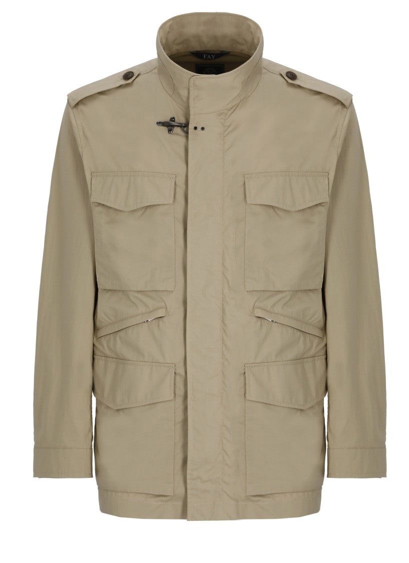 Fay Beige Field Hook-Fastening Jacket
