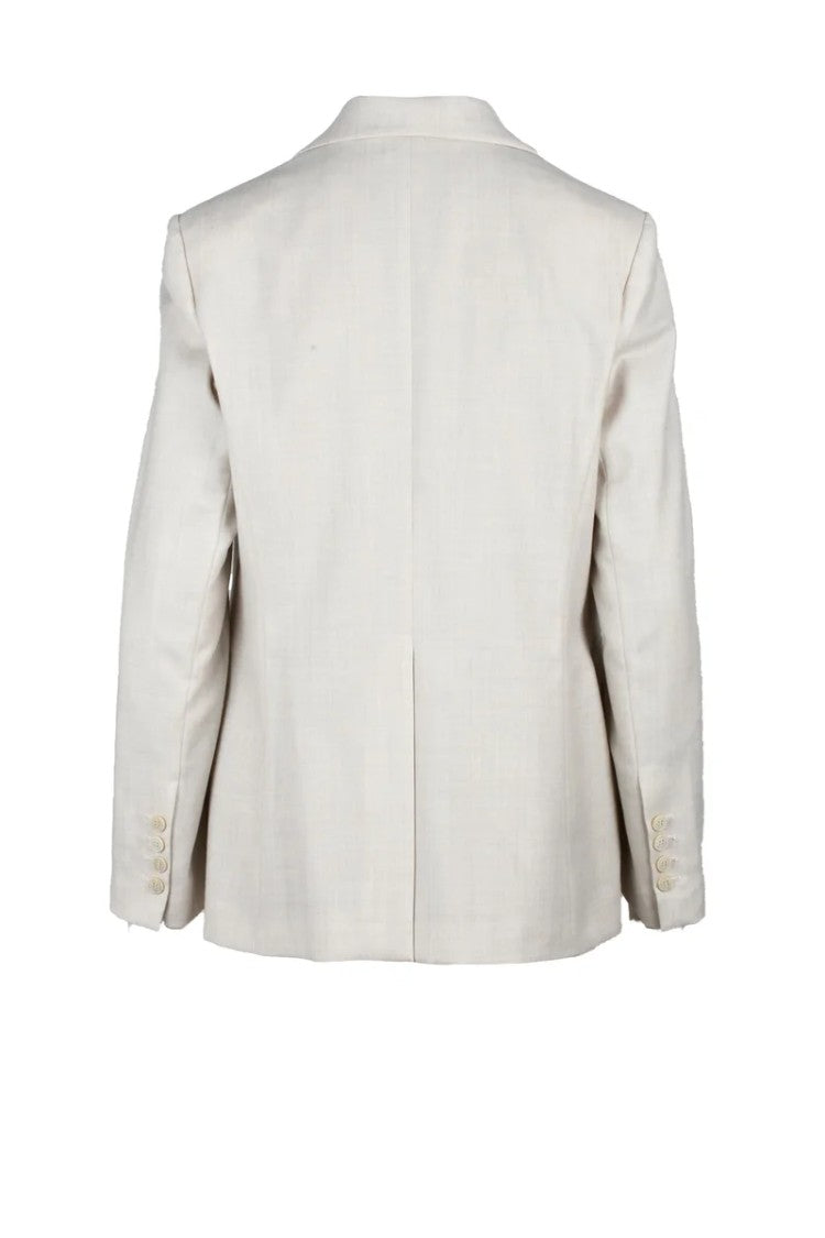 Eleventy Lamé Jacket Wool - Beige