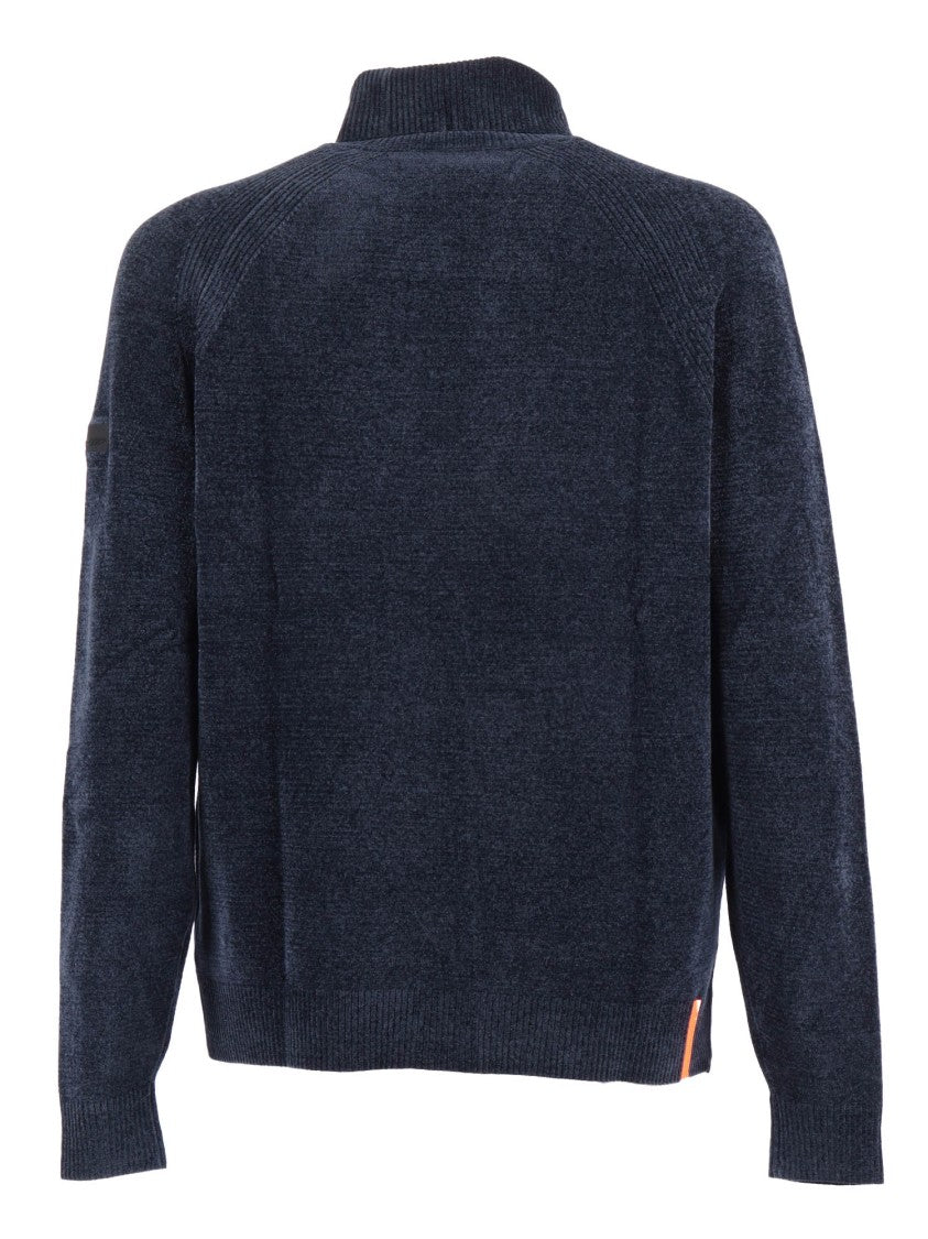 Rrd Plush Velvet Knit Sweater With High Turtleneck