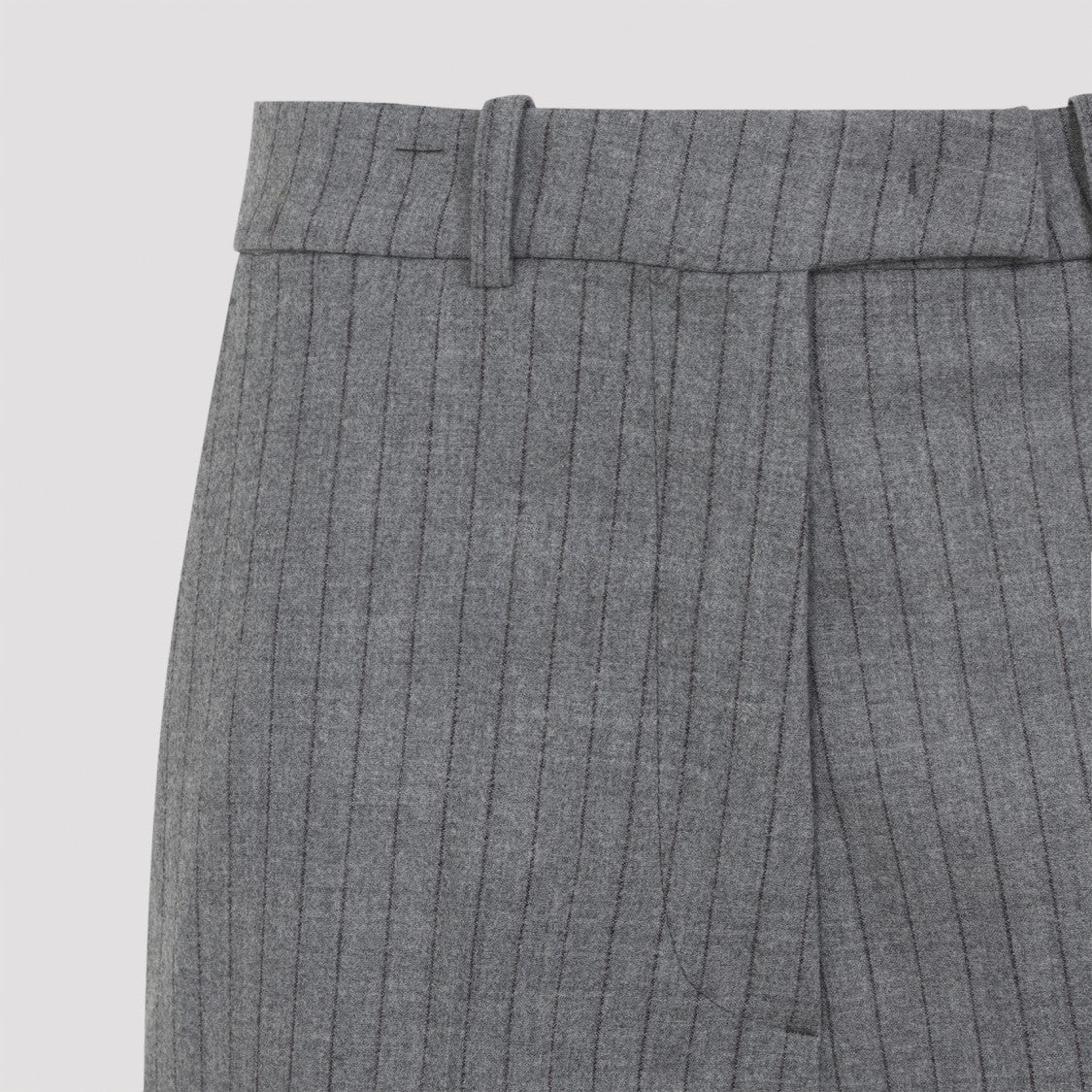The Frankie Shop Brickell Striped Grey And Brown Wool Pants