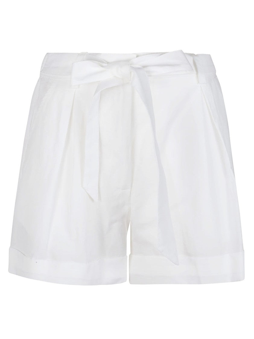 Pinko Primula High-Waisted Cotton-Linen Blend Shorts