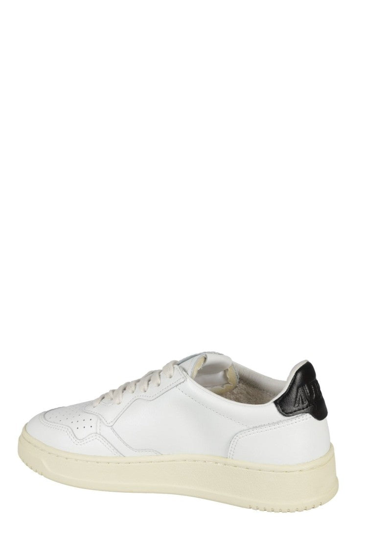 Autry White Black Medalist Low Leather Sneakers
