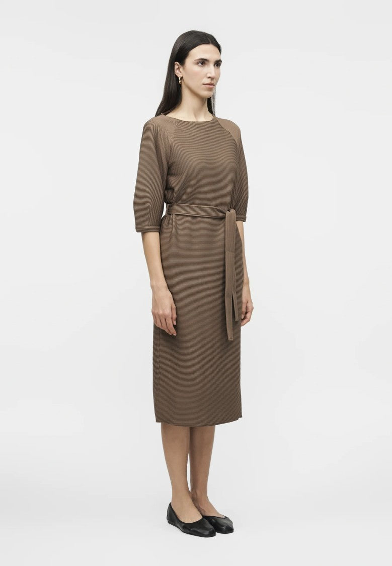 Max Mara Knee-Length Dress With Elbow-Length Sleeves And Ribbed Texture