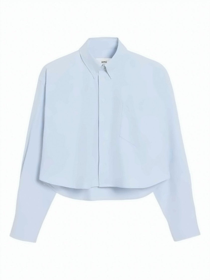Ami Paris Cropped Oversized Shirt