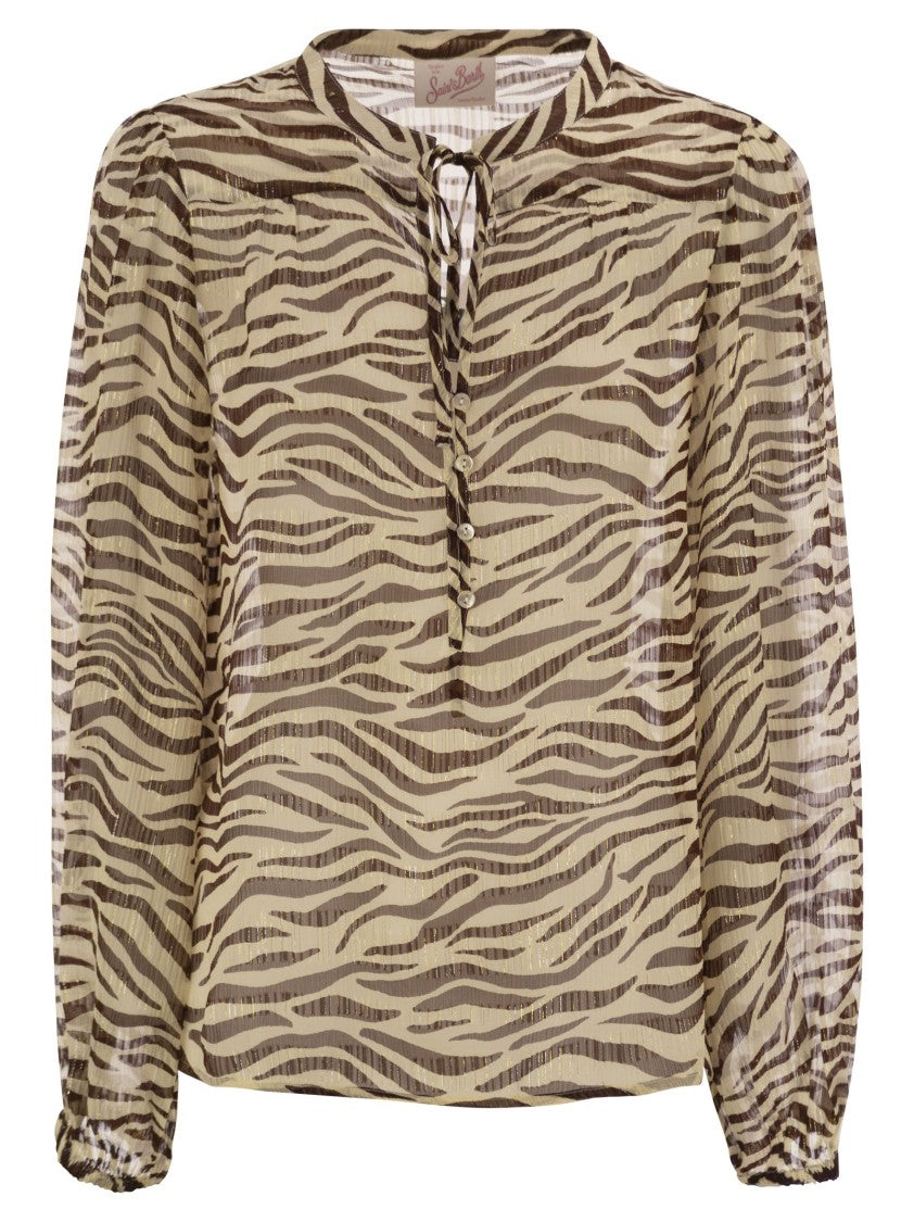 Mc2 Saint Barth Harper - Shirt With Mandarin Collar