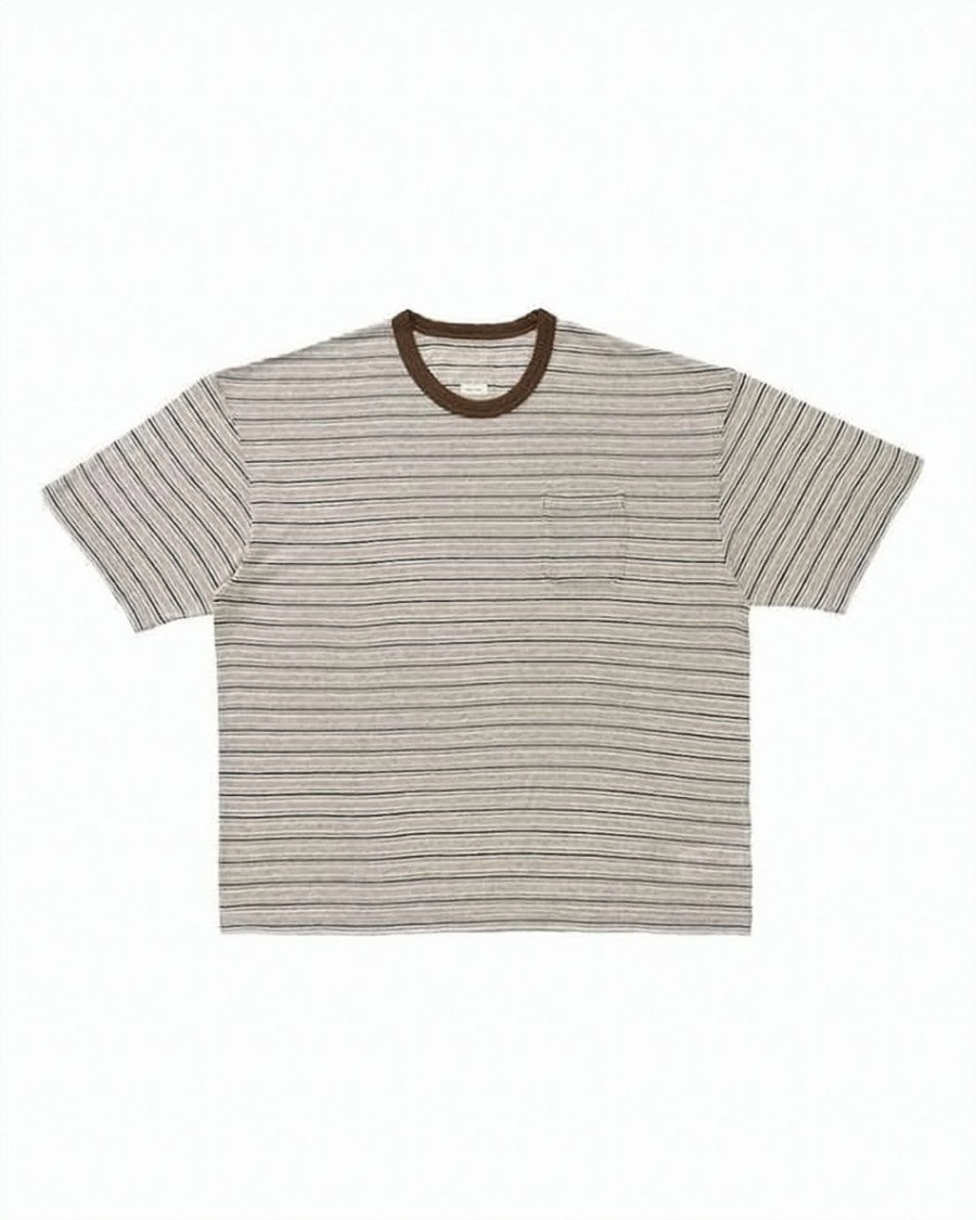 Visvim Horizontal Striped Short-Sleeve T-Shirt With Ribbed Neckline