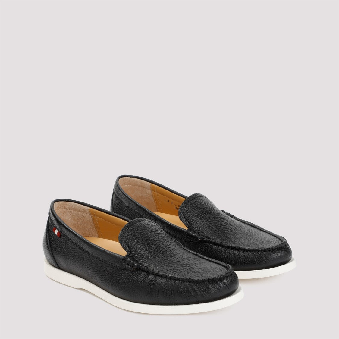 Bally Black Grained Deer Leather Nadim Mocassin