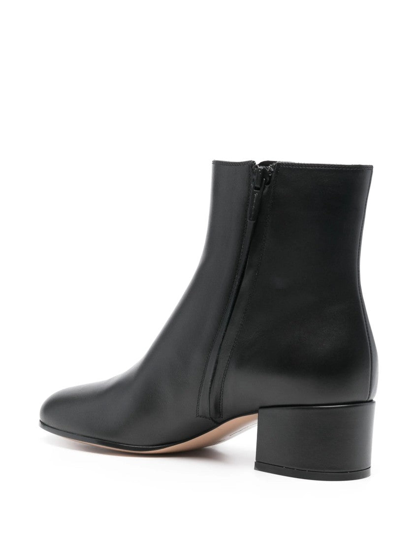 Gianvito Rossi Smooth Calf Leather Ankle Boots With Polished Finish