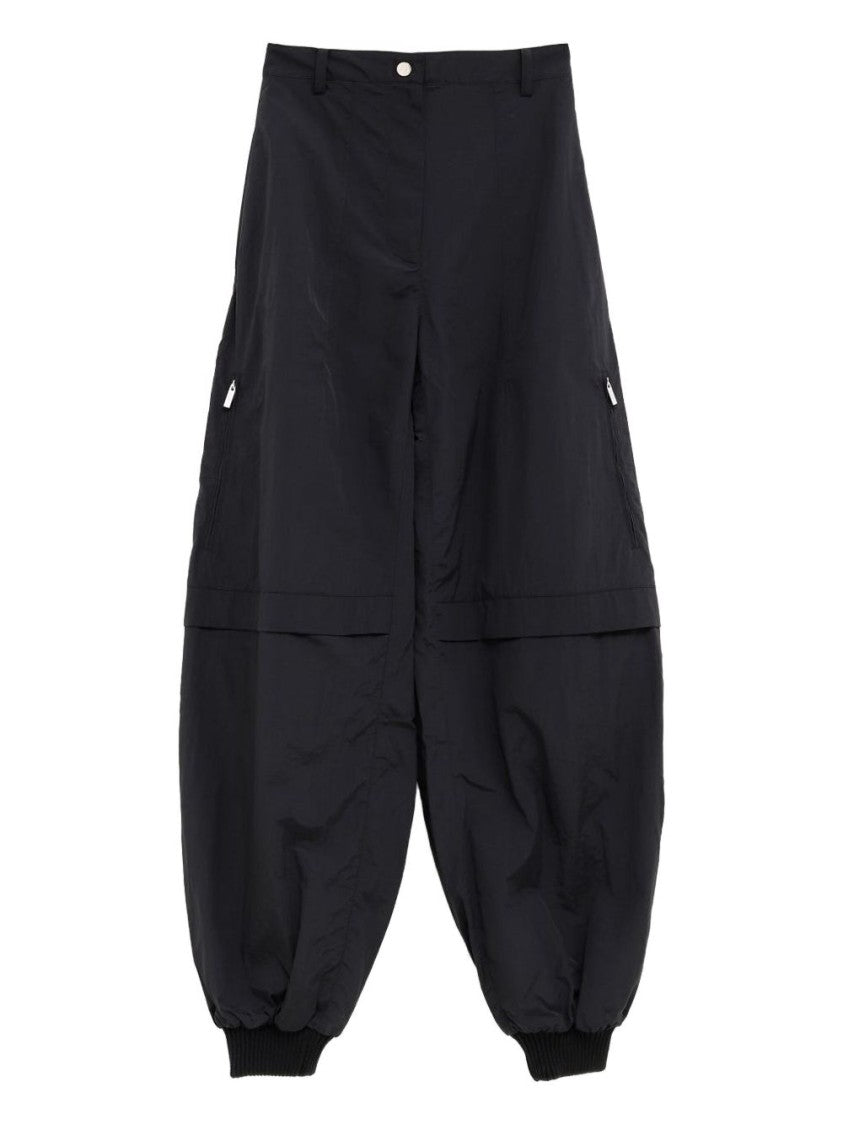 Jacquemus Voluminous Black Oval Trousers With Elasticated Cuffs