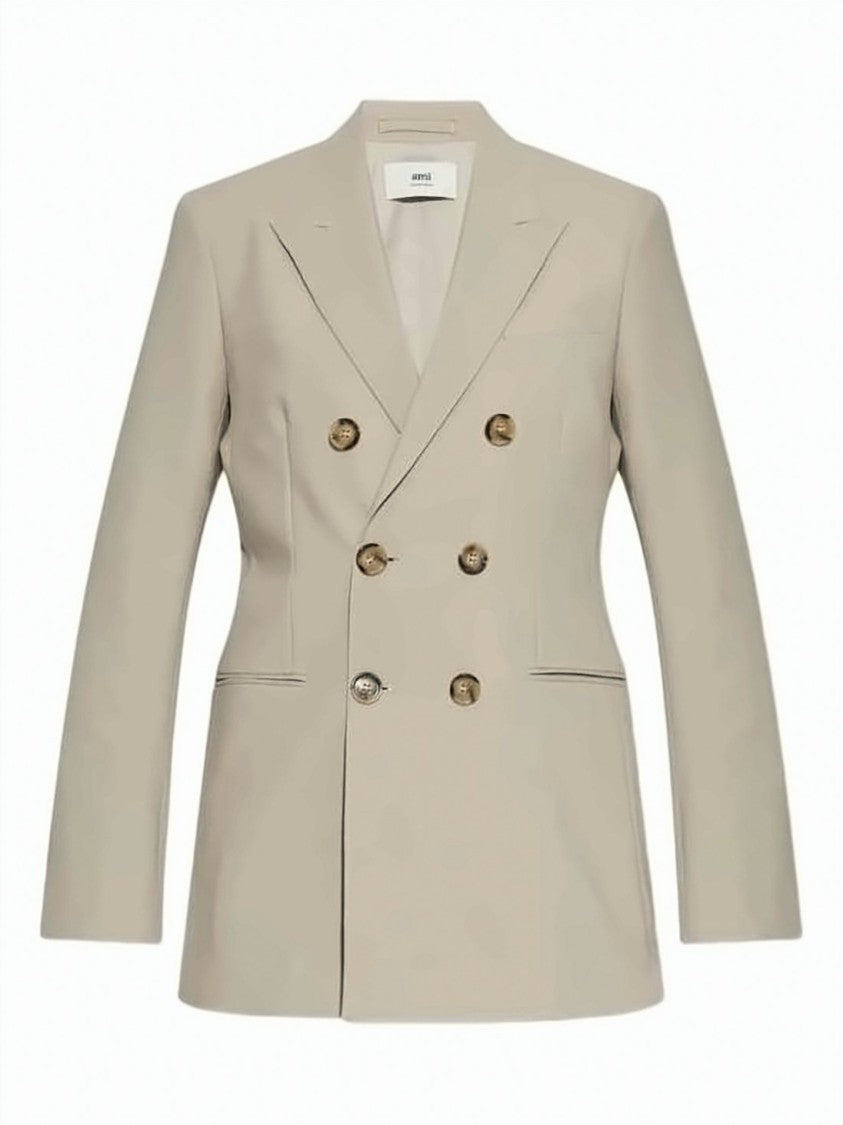 Ami Paris Double-Breasted Tailored Wool Blazer