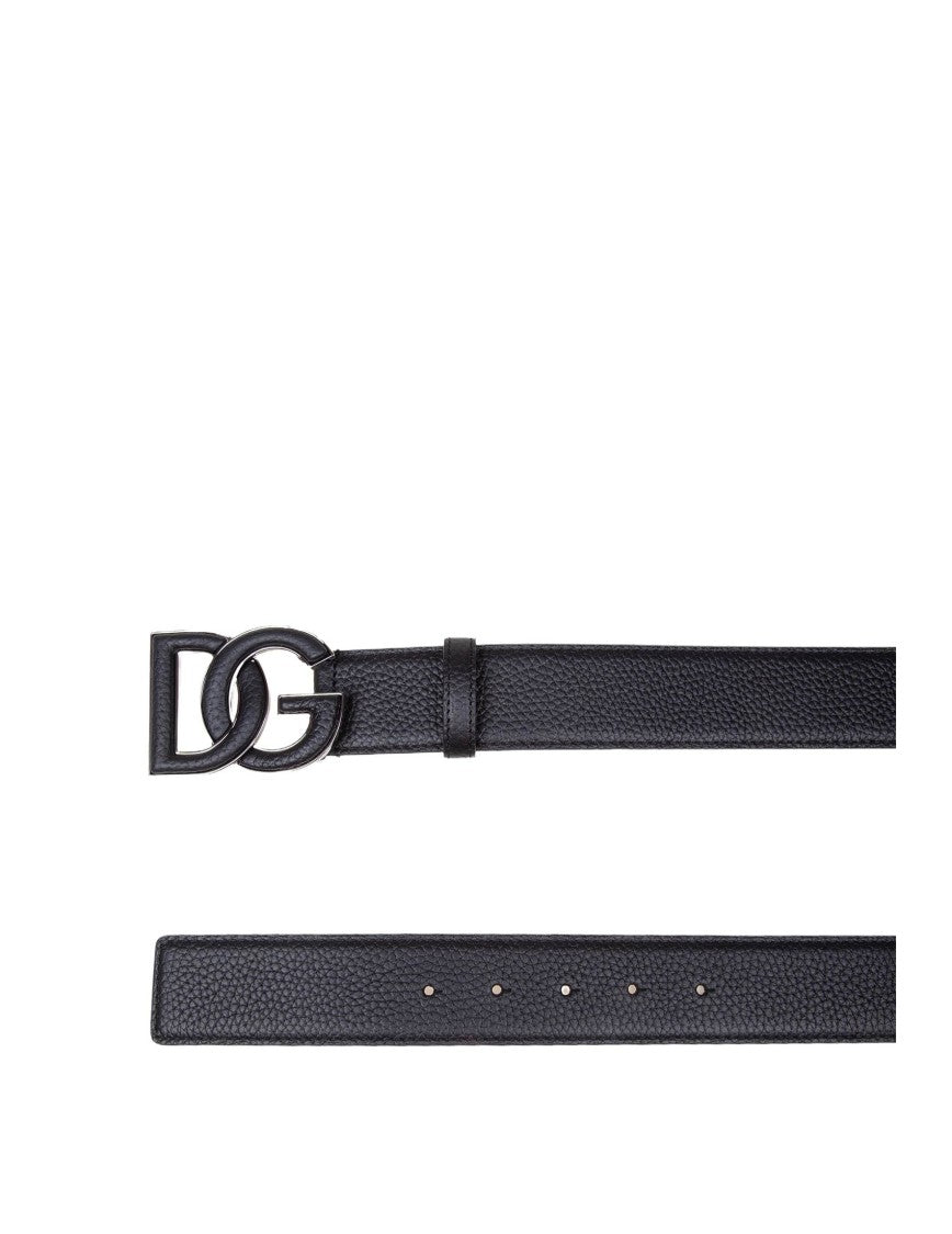 Dolce & Gabbana Leather Belt With Dg Logo