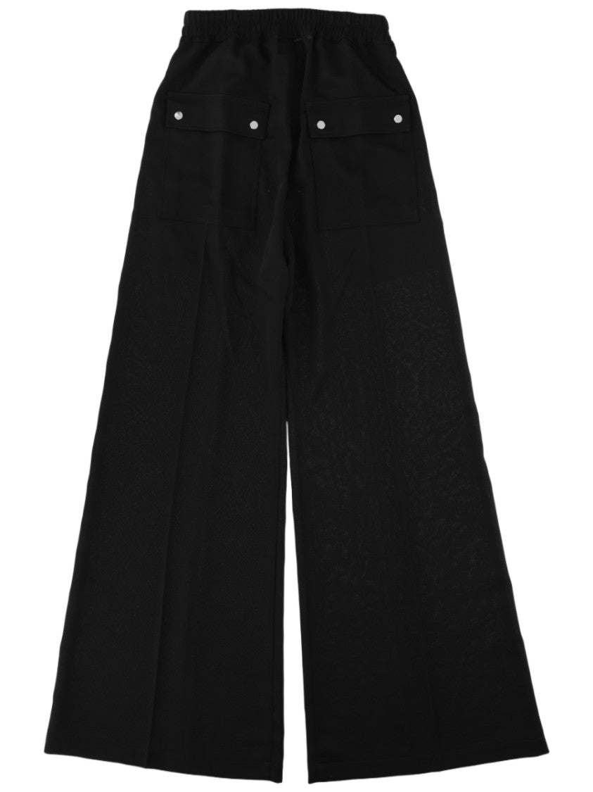 Rick Owens Wide-Leg Wool Pants With Adjustable Drawstrings And Flap Pockets
