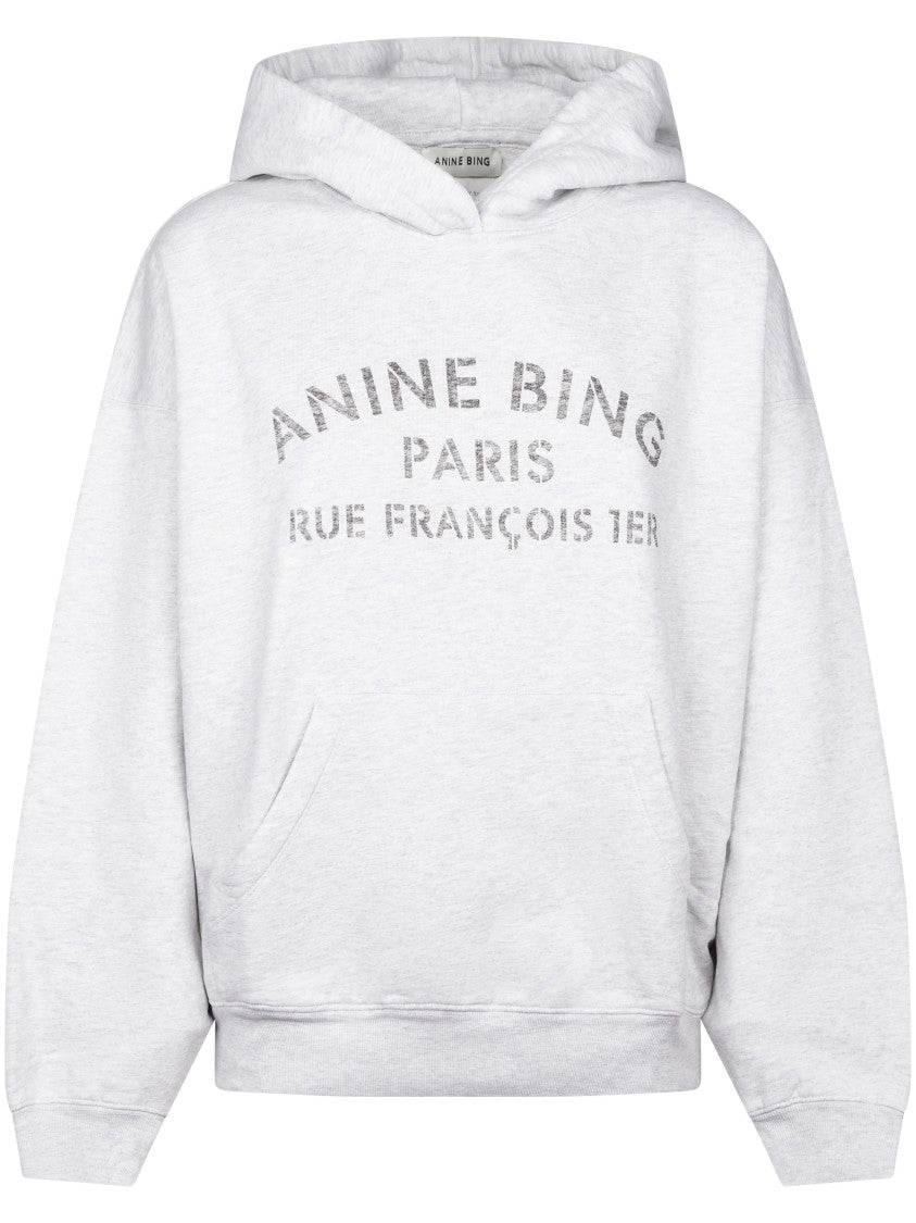 Anine Bing Harvey Sweatshirt Paris Stencil Cotton Sweatshirt