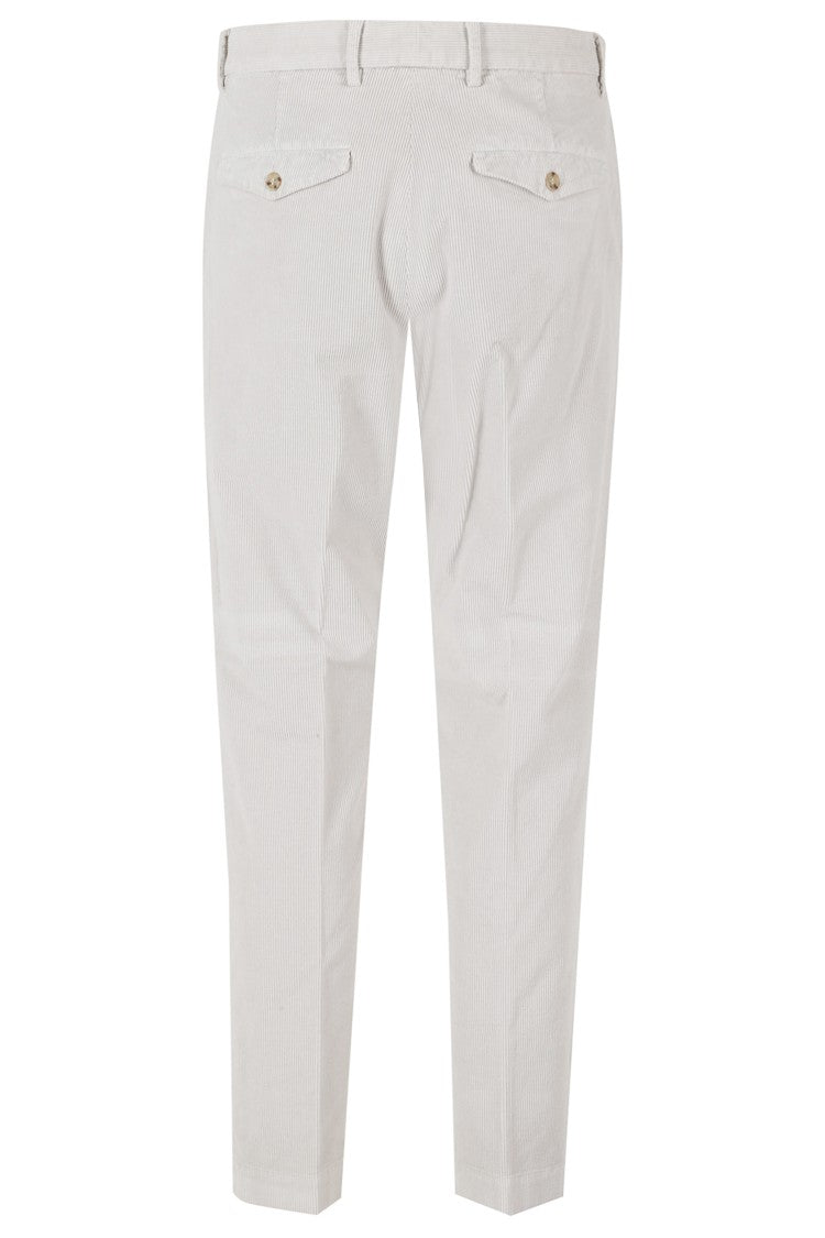 Seventy Regular Fit Cotton Velvet Trousers With Hidden Closure