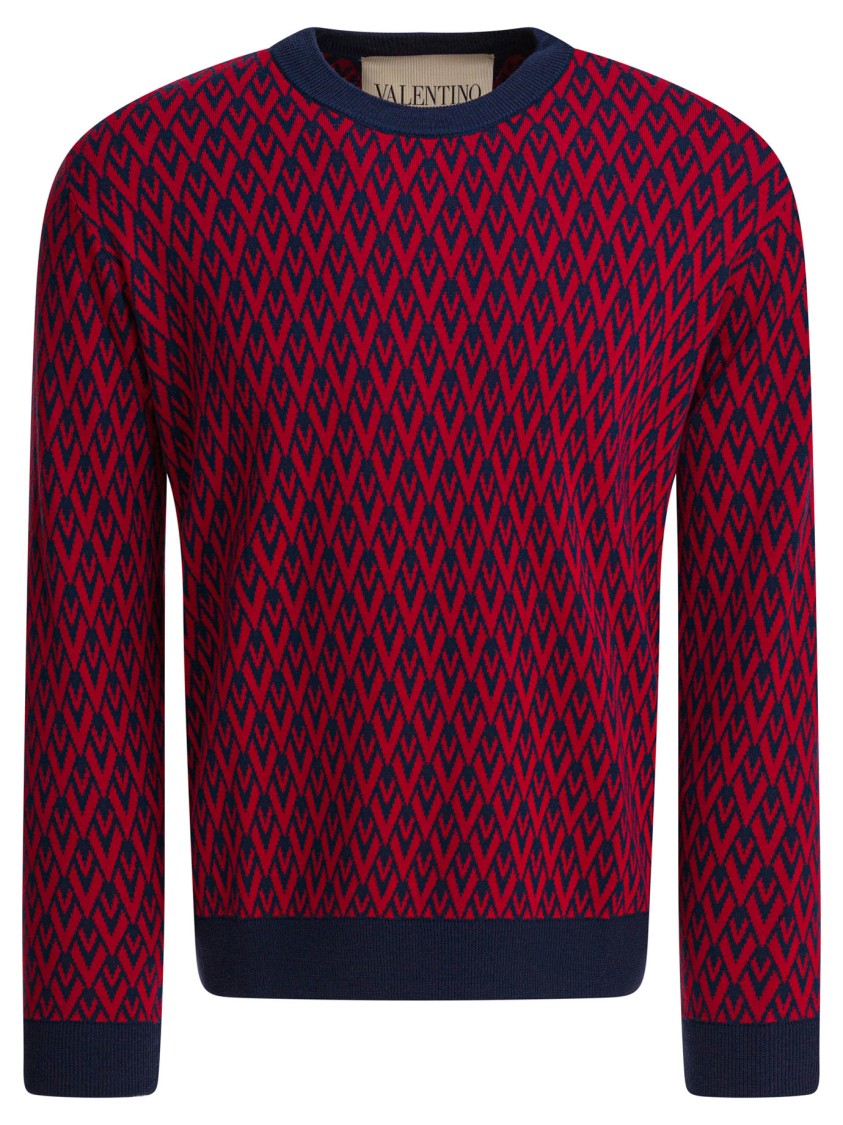 Valentino Fitted Geometric Pattern Knitwear