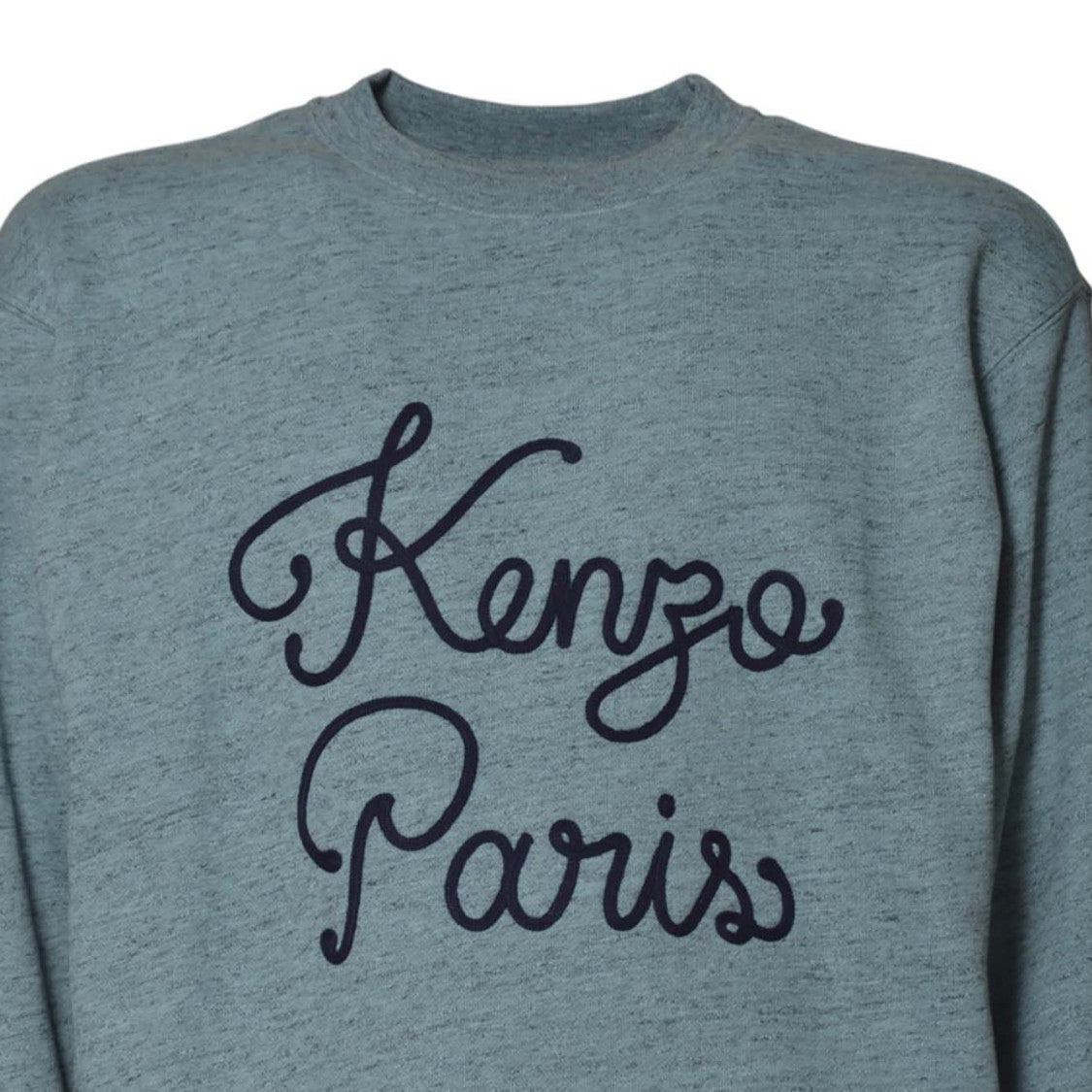 Kenzo Casual Crewneck Sweater In Soft Turquoise With Script Design