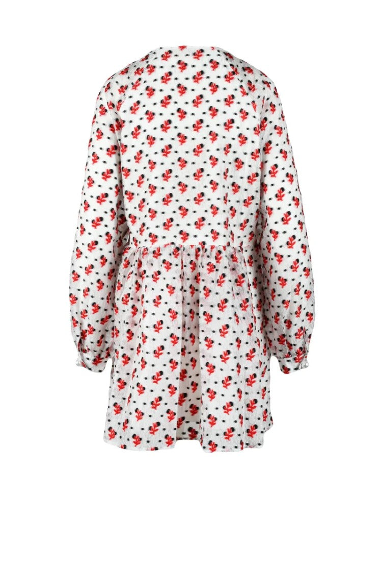 Custommade Polyester Polyamide Dress - White/Red