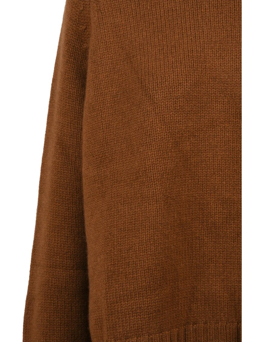Be You Cashmere High Neck Sweater With Raglan Sleeves And Ribbed Detailing