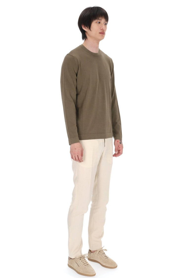 Drumohr Military Green Frosted Cotton Sweater