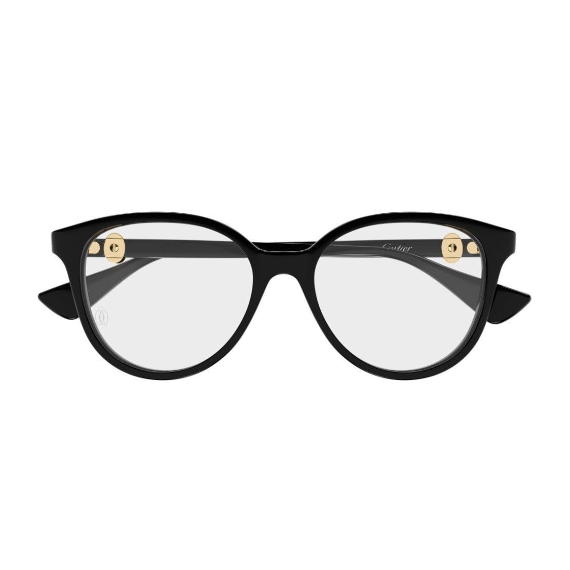 Cartier Black Double C De Cartier Acetate Round Sunglasses