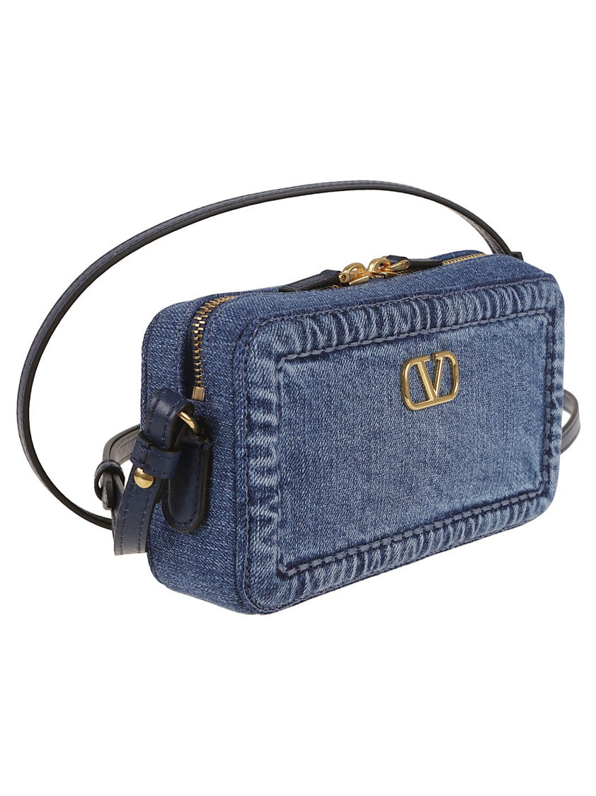 Valentino Garavani Structured Denim Mini Camera Case