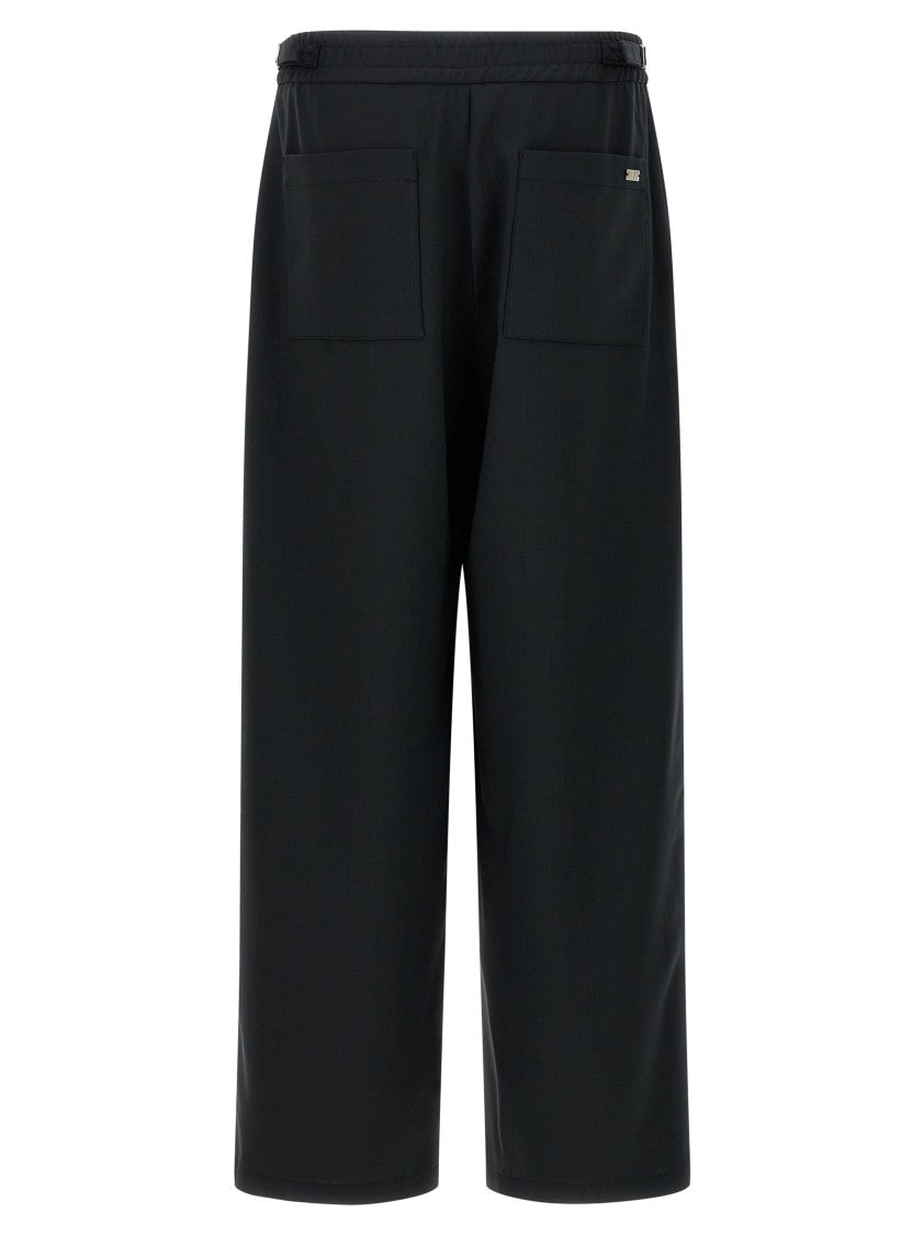 Ami Straight Wide-Leg Wool Trousers