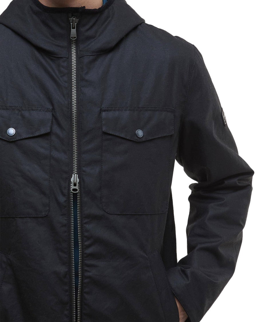 Barbour Black Leather Blane Wax Jacket
