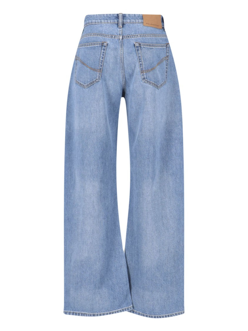 Stella Mccartney Blue Cotton Denim Wide-Leg Jeans