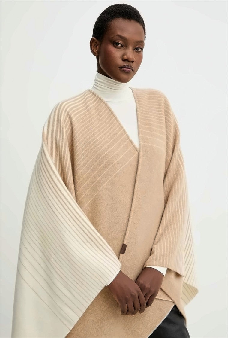 Max Mara Wide-Cut Knitted Poncho With Gradient Finish