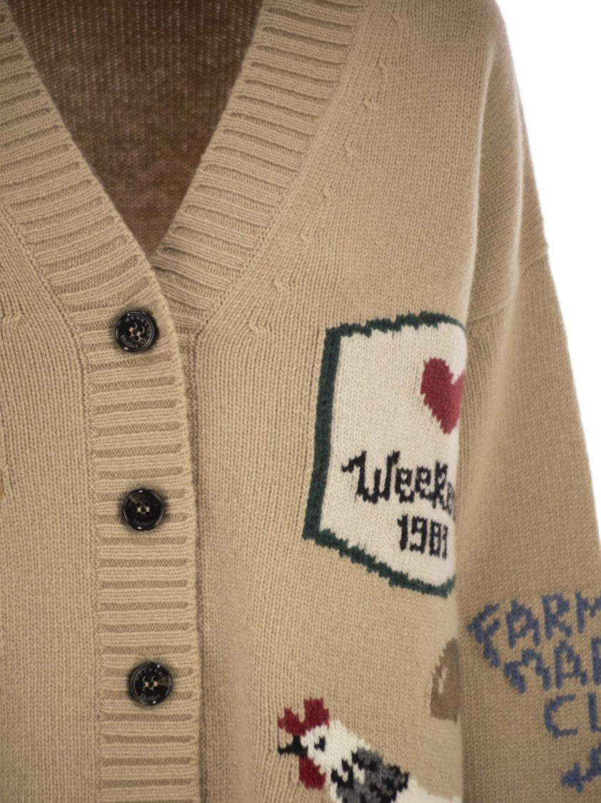 Max Mara Belgio - Over Cardigan In Wool Yarn