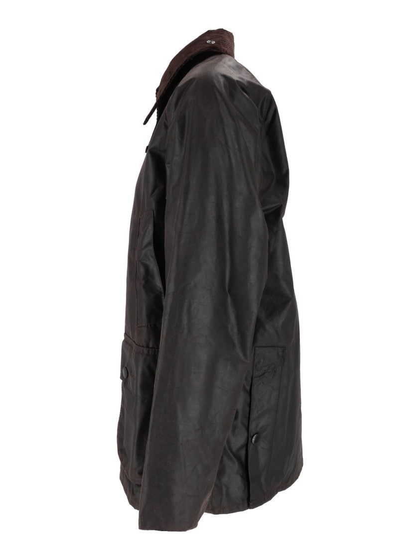 Barbour Bedale Brown Corduroy-Collar Waxed Cotton Jacket