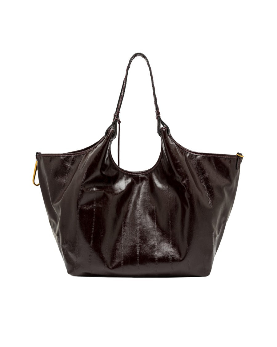 Gianni Chiarini Antique Ruby Dua Eel Print Leather Tote Bag