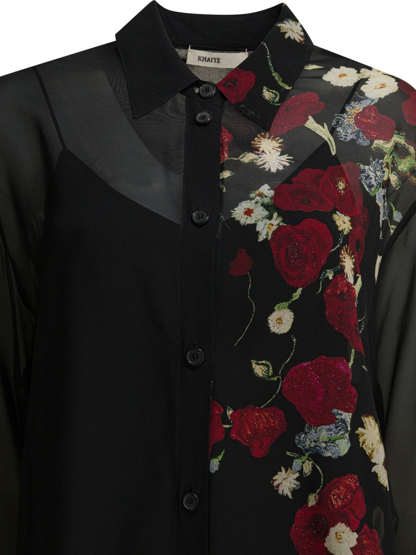 Khaite Sheer Black Silk Dress
