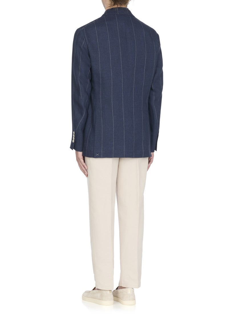 Brunello Cucinelli Tailored Linen Jacket With Classic Lapel